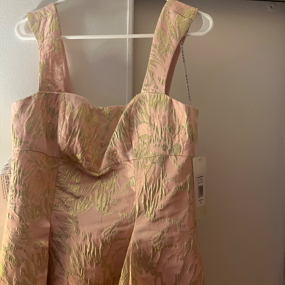 NWT_Kay Unger Size 10 NWT Floral Dress | Retail $398 | Cap Sleeve | Pockets - Picture 4 of 5